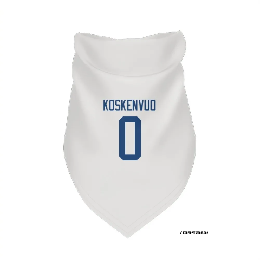 Vancouver Canucks Aku Koskenvuo White Pet Bandana for Dog & Cat