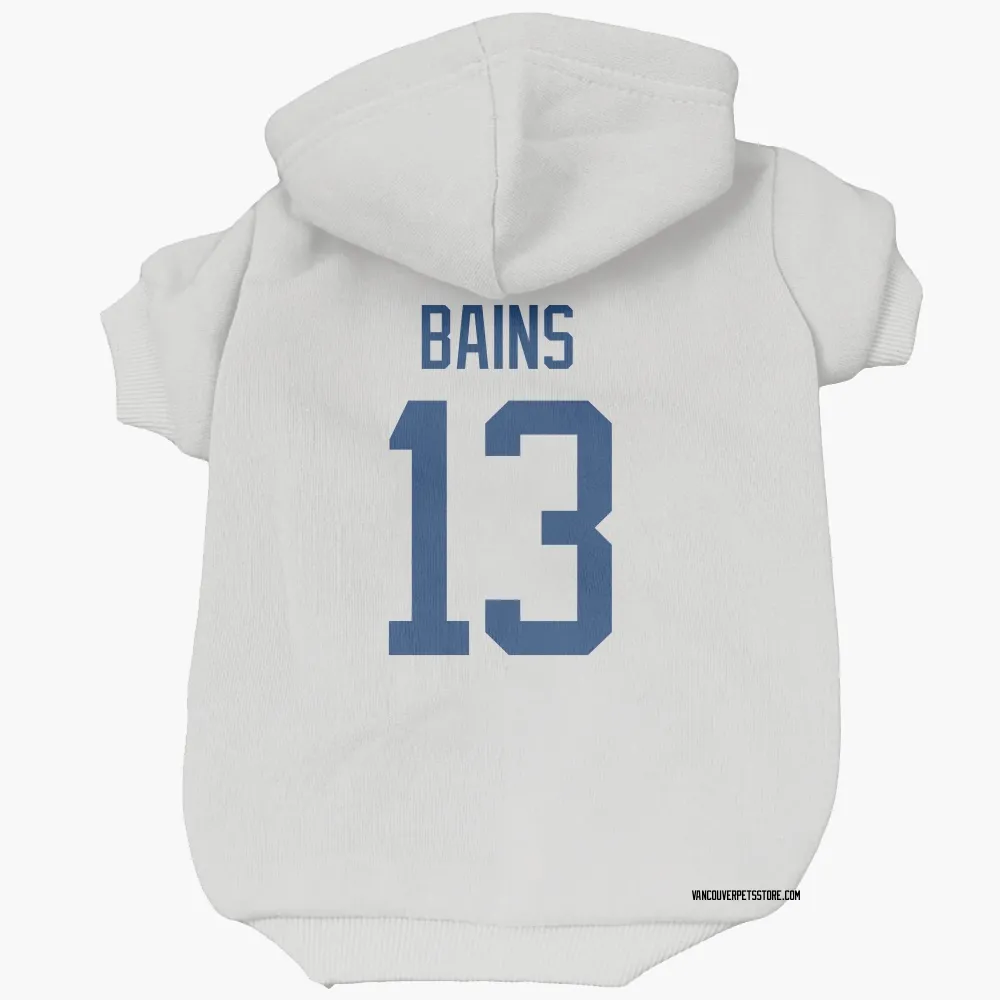 Vancouver Canucks Arshdeep Bains White Pet Hoodie for Dog & Cat