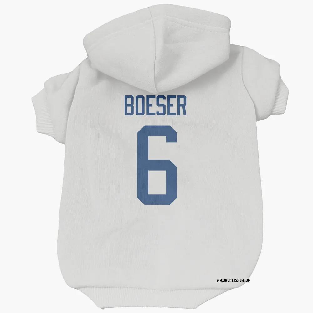 Vancouver Canucks Brock Boeser White Pet Hoodie for Dog & Cat