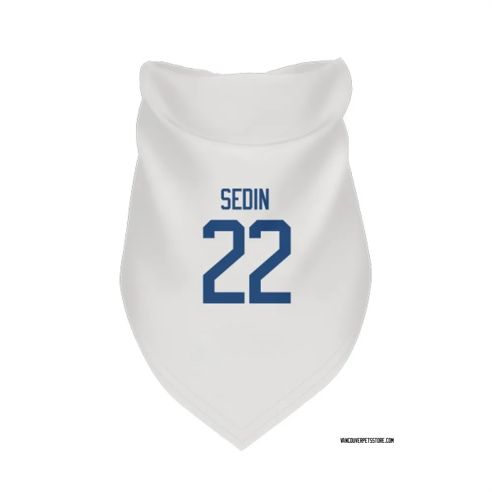 Vancouver Canucks Daniel Sedin White Pet Bandana for Dog & Cat