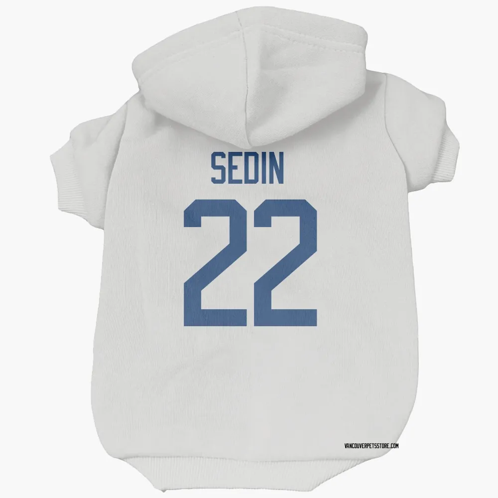 Vancouver Canucks Daniel Sedin White Pet Hoodie for Dog & Cat