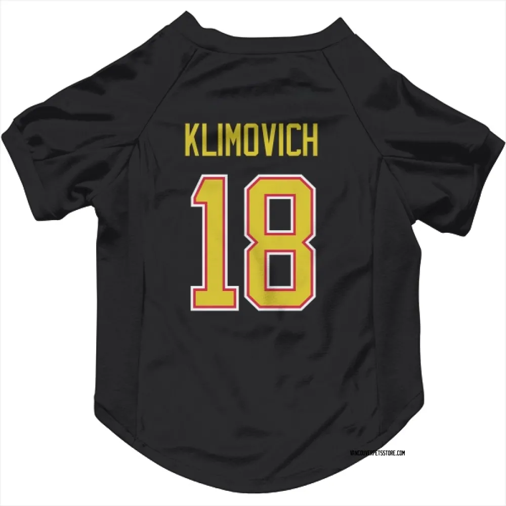 Vancouver Canucks Danila Klimovich Black Pet Jersey for Dog & Cat