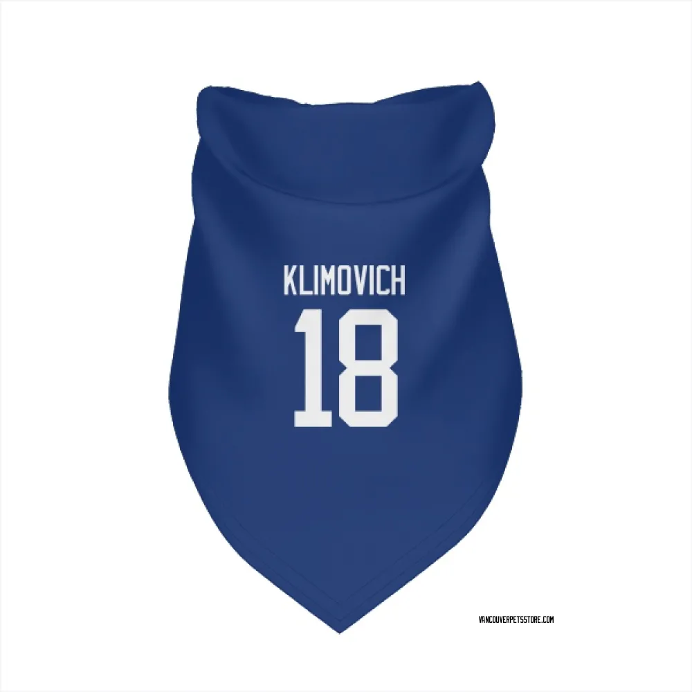 Vancouver Canucks Danila Klimovich Blue Pet Bandana for Dog & Cat