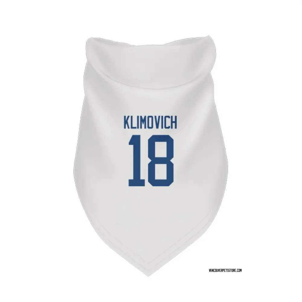 Vancouver Canucks Danila Klimovich White Pet Bandana for Dog & Cat