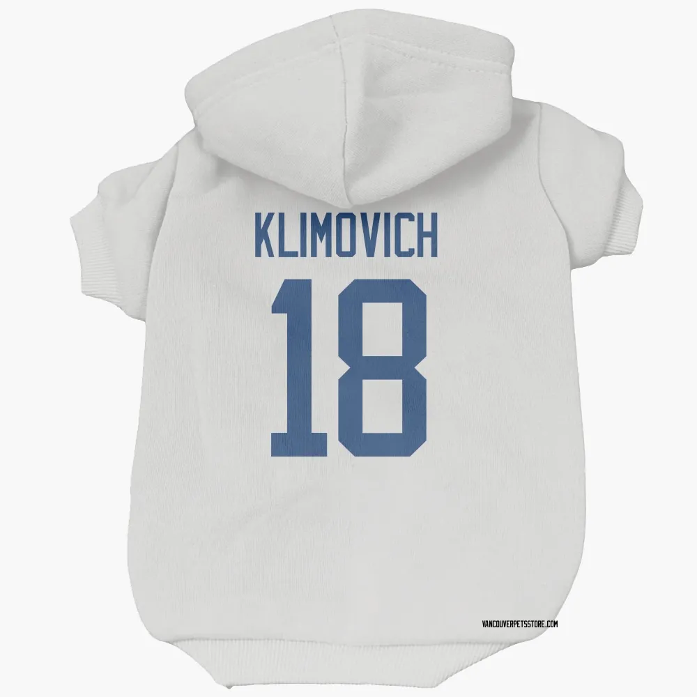 Vancouver Canucks Danila Klimovich White Pet Hoodie for Dog & Cat