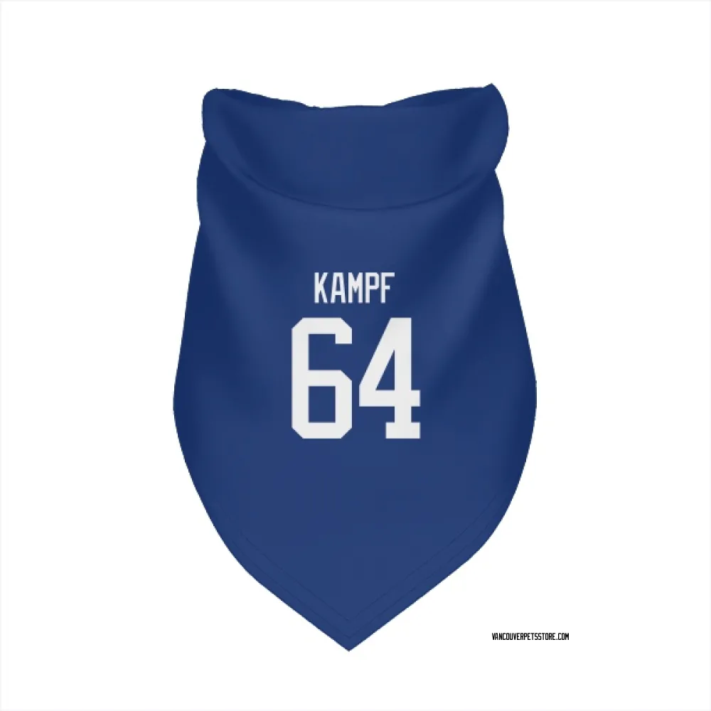 Vancouver Canucks David Kampf Blue Pet Bandana for Dog & Cat