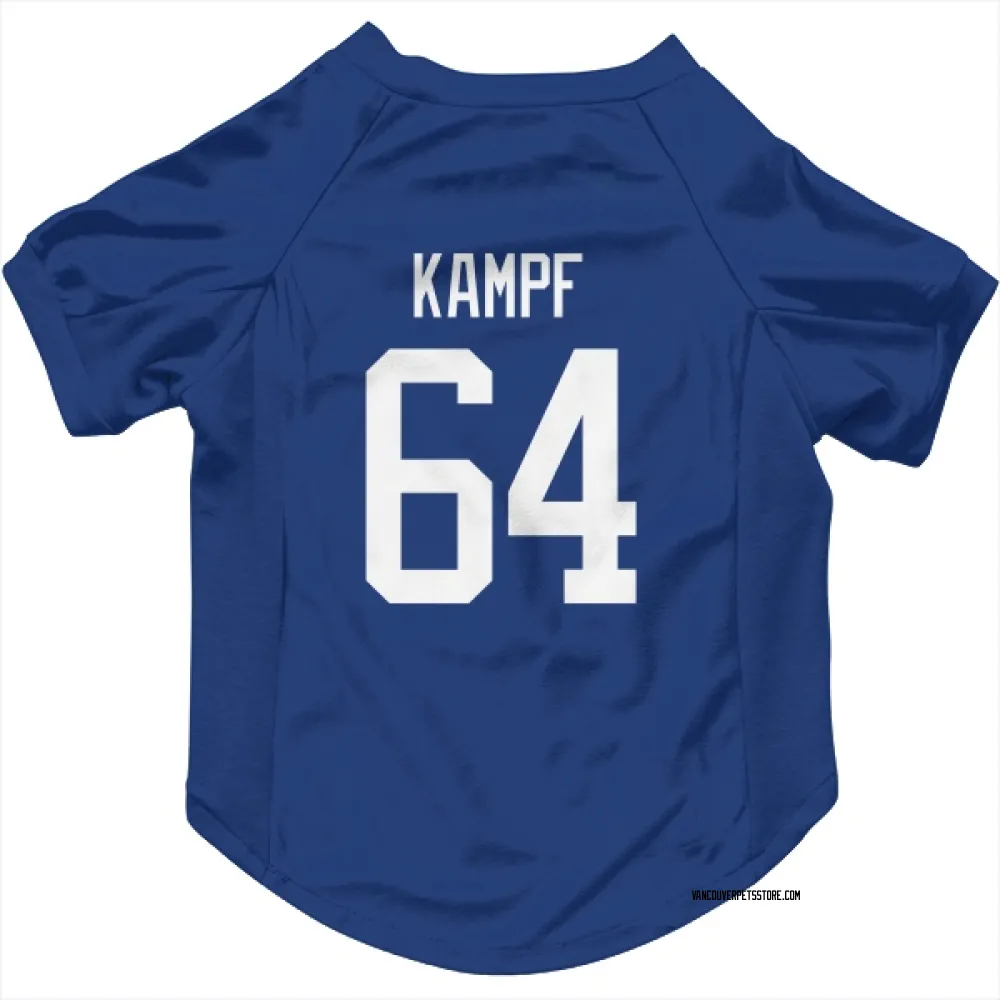 Vancouver Canucks David Kampf Blue Pet Jersey for Dog & Cat