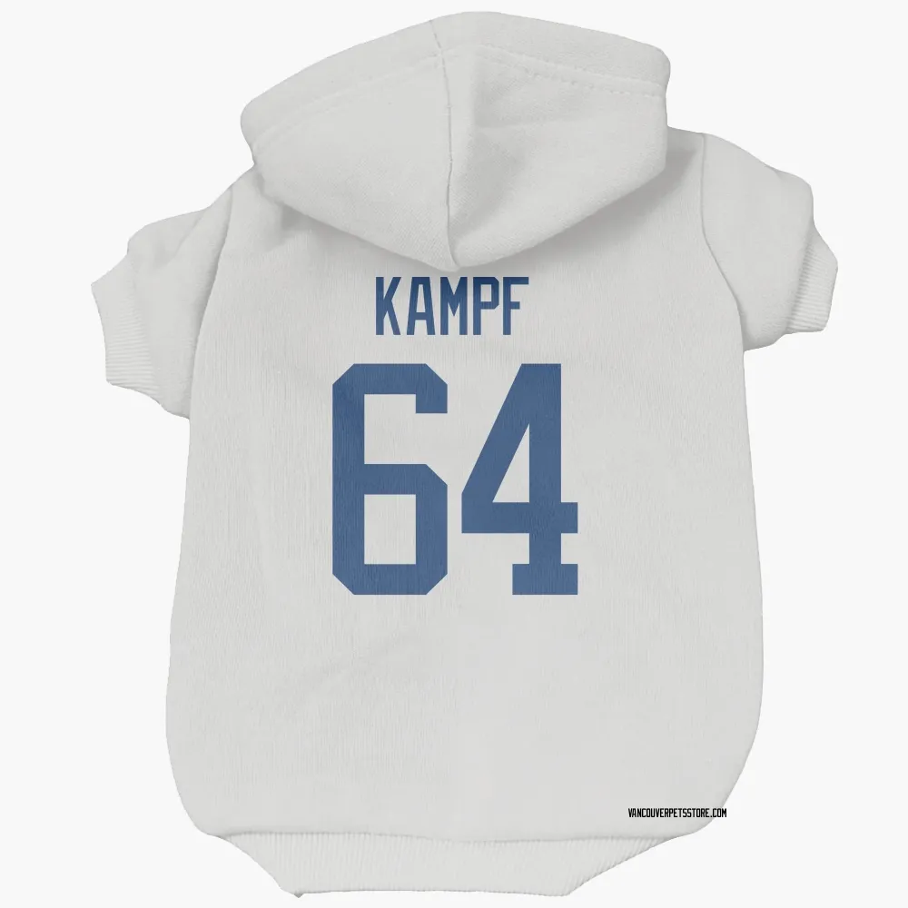 Vancouver Canucks David Kampf White Pet Hoodie for Dog & Cat