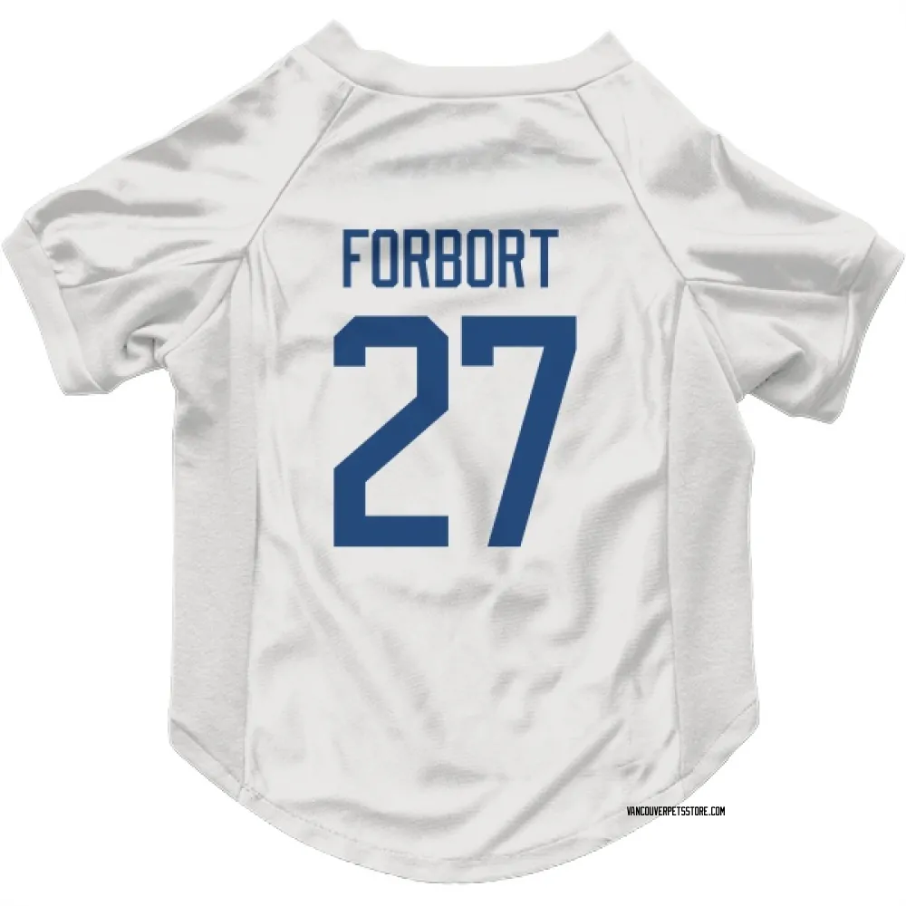 Vancouver Canucks Derek Forbort White Pet Jersey for Dog & Cat