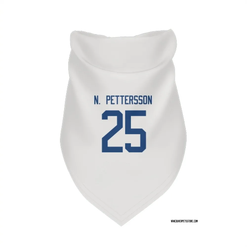 Vancouver Canucks Elias N. Pettersson White Pet Bandana for Dog & Cat