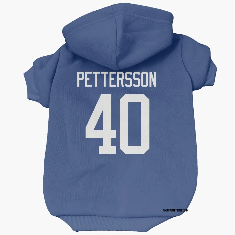 Vancouver Canucks Elias Pettersson Blue Pet Hoodie for Dog & Cat