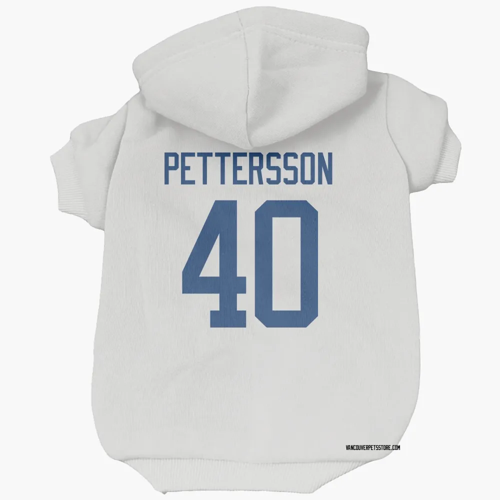 Vancouver Canucks Elias Pettersson White Pet Hoodie for Dog & Cat