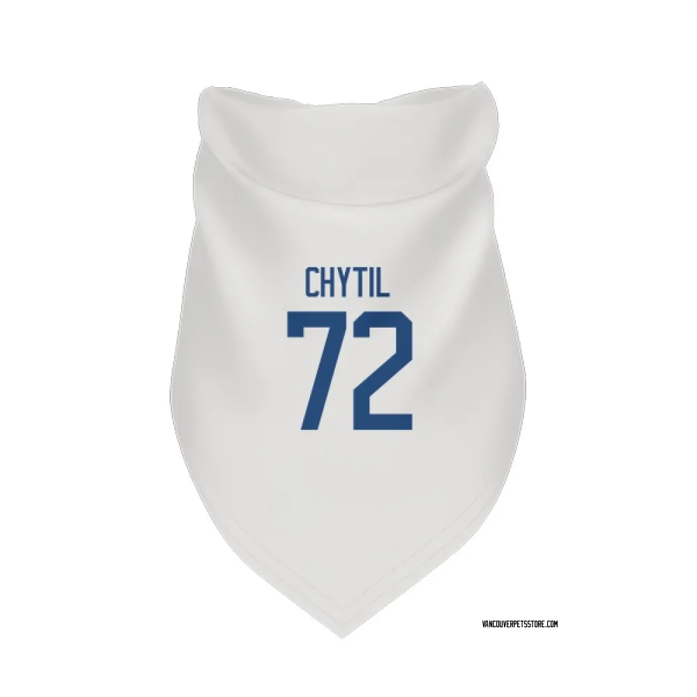 Vancouver Canucks Filip Chytil White Pet Bandana for Dog & Cat