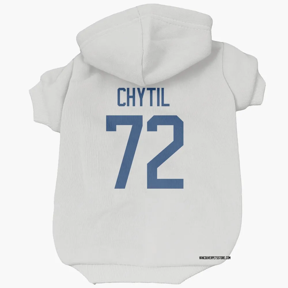Vancouver Canucks Filip Chytil White Pet Hoodie for Dog & Cat