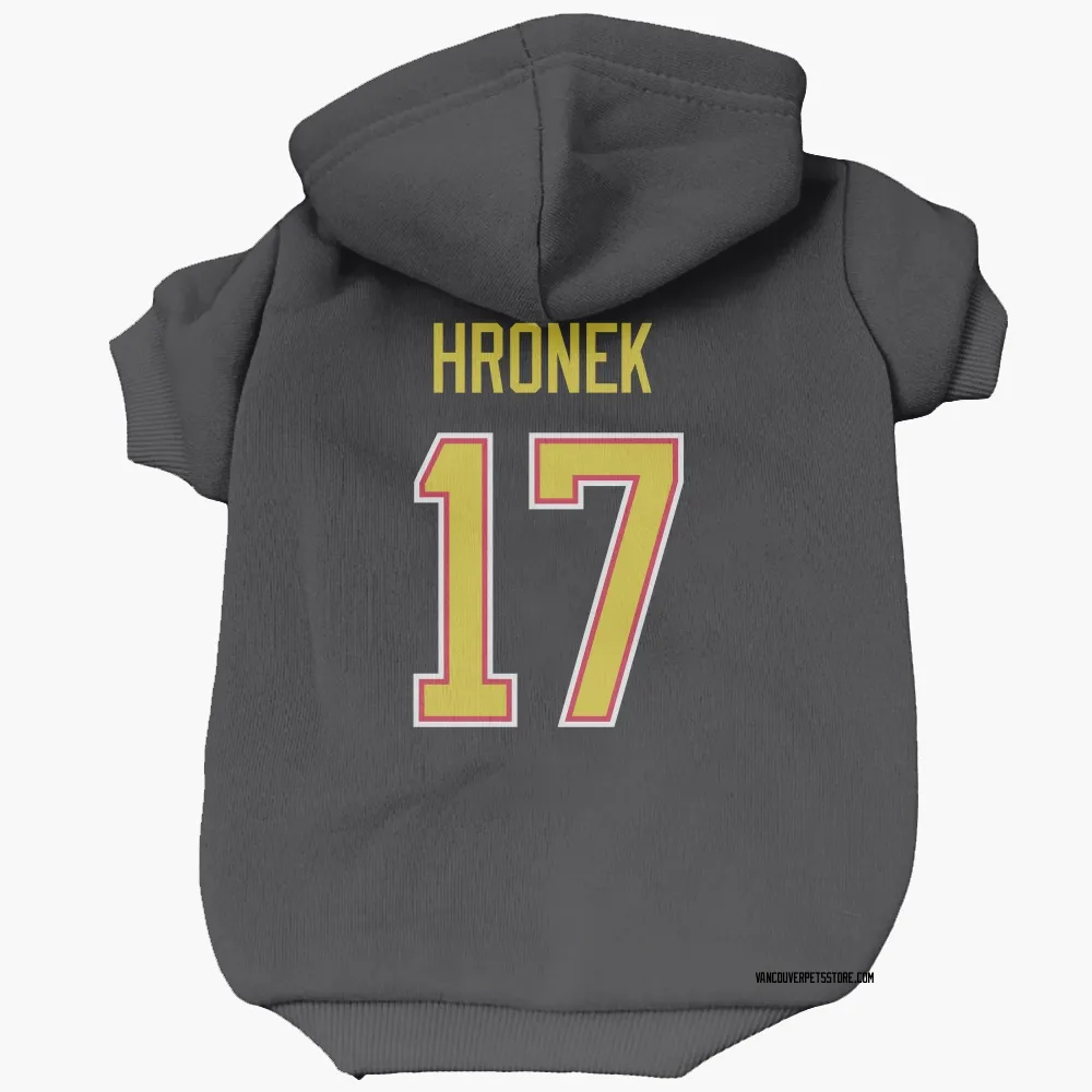 Vancouver Canucks Filip Hronek Black Pet Hoodie for Dog & Cat