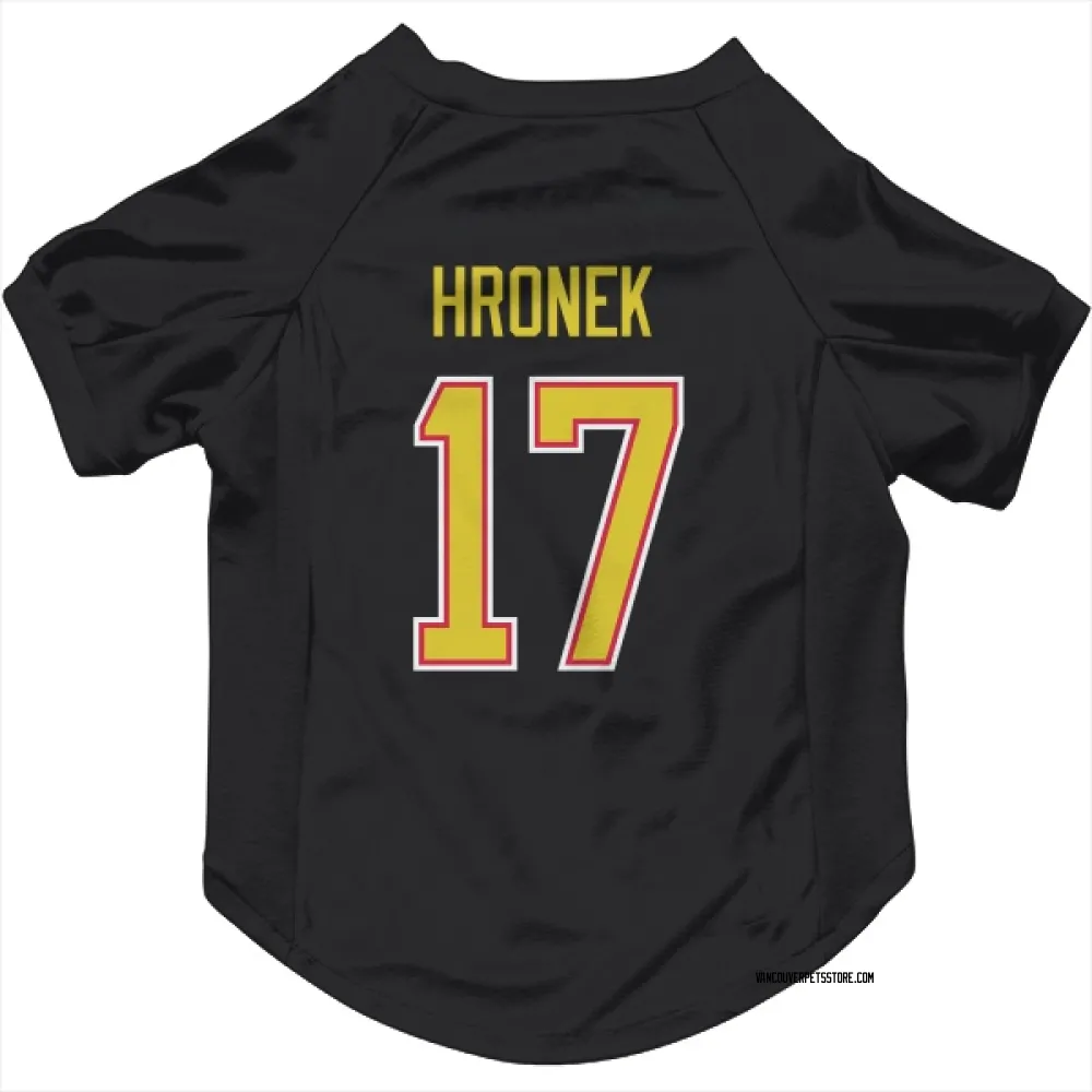 Vancouver Canucks Filip Hronek Black Pet Jersey for Dog & Cat