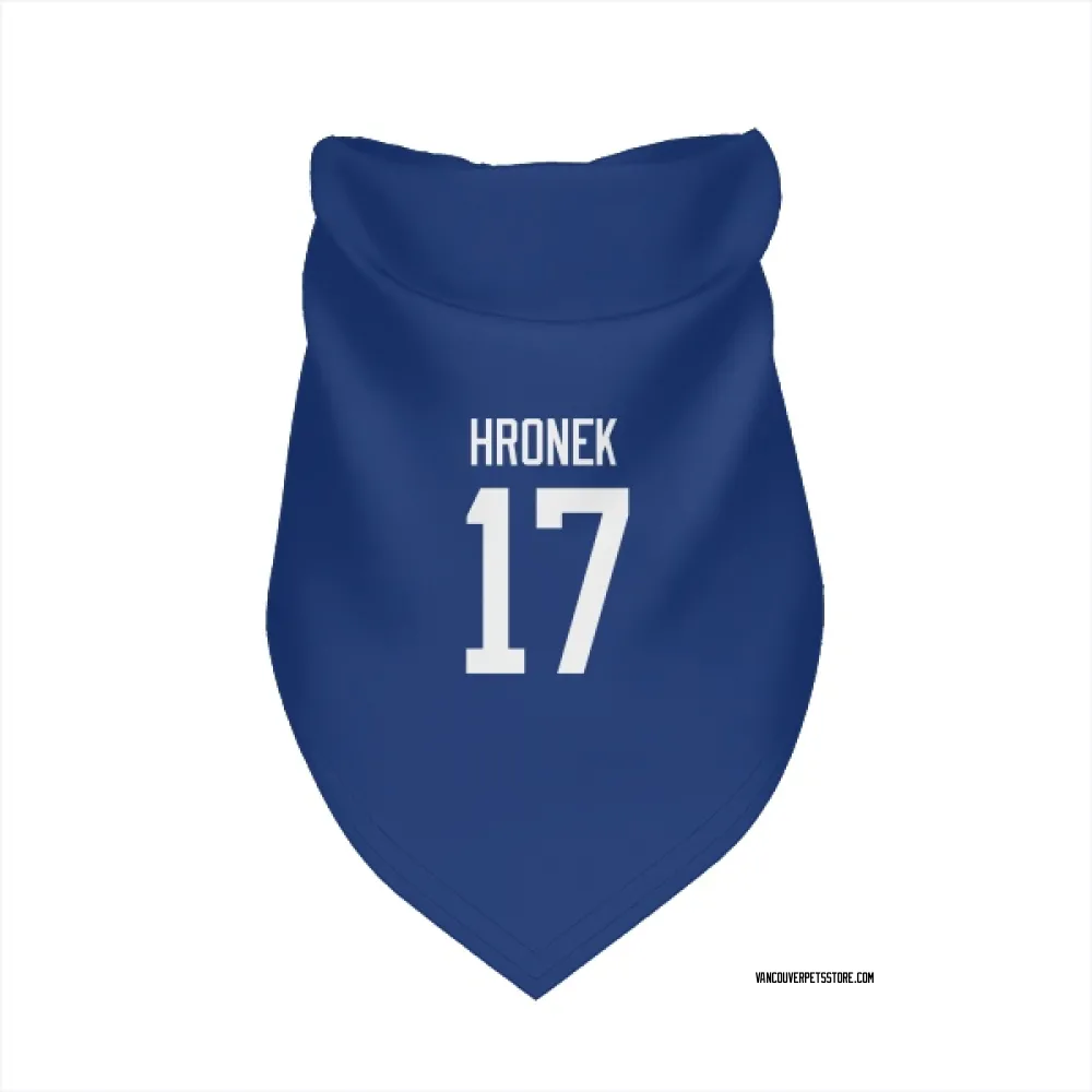 Vancouver Canucks Filip Hronek Blue Pet Bandana for Dog & Cat