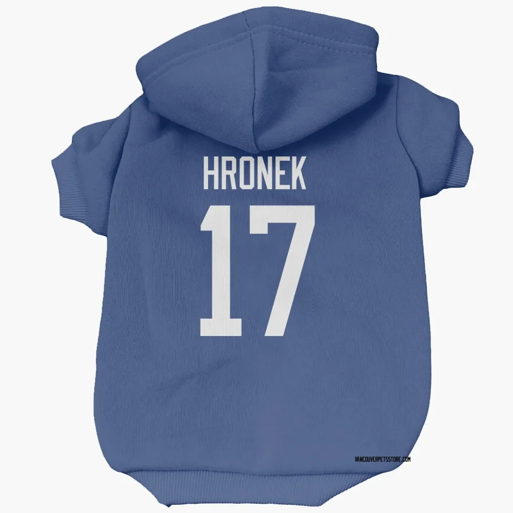 Vancouver Canucks Filip Hronek Blue Pet Hoodie for Dog & Cat