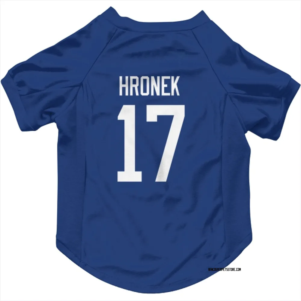 Vancouver Canucks Filip Hronek Blue Pet Jersey for Dog & Cat