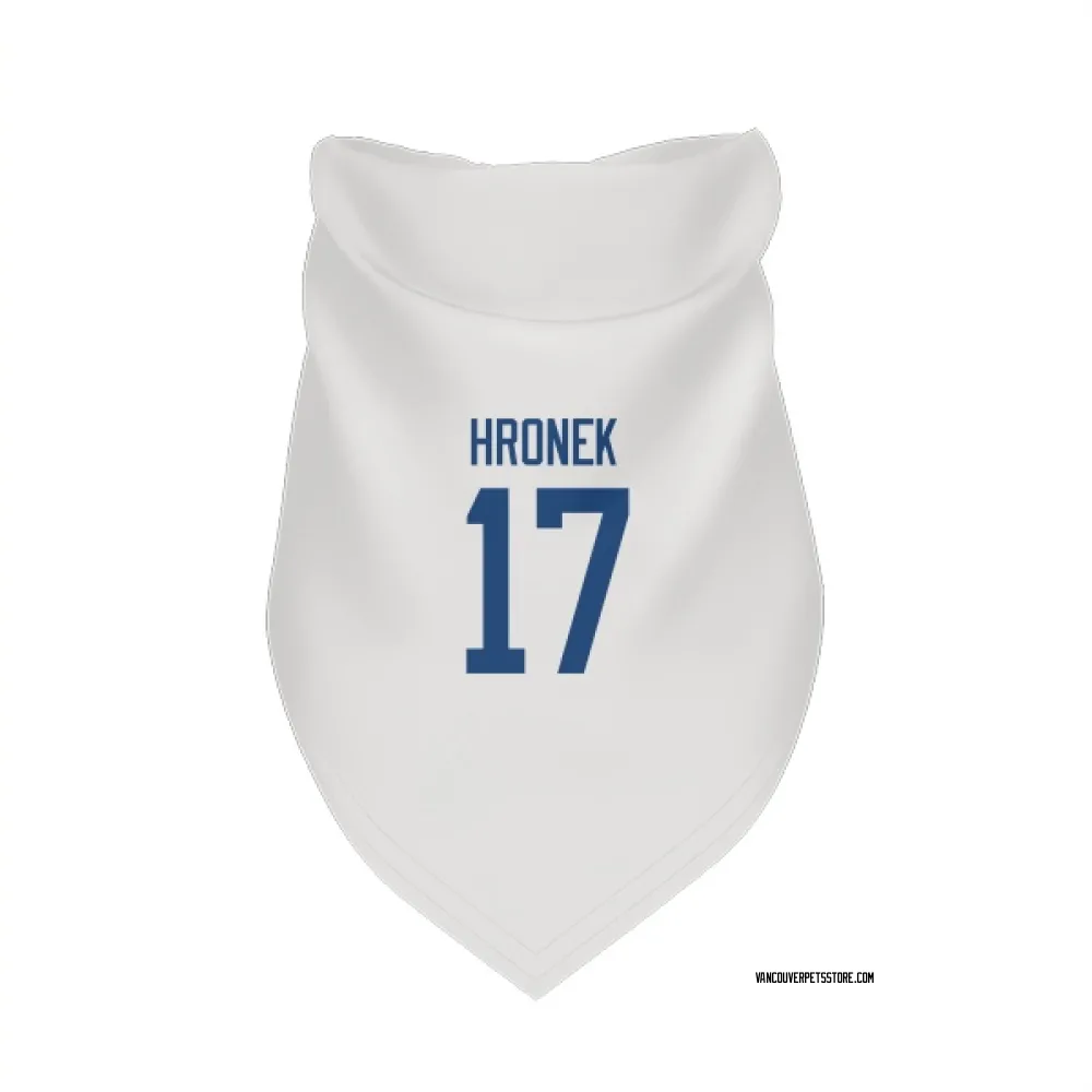 Vancouver Canucks Filip Hronek White Pet Bandana for Dog & Cat