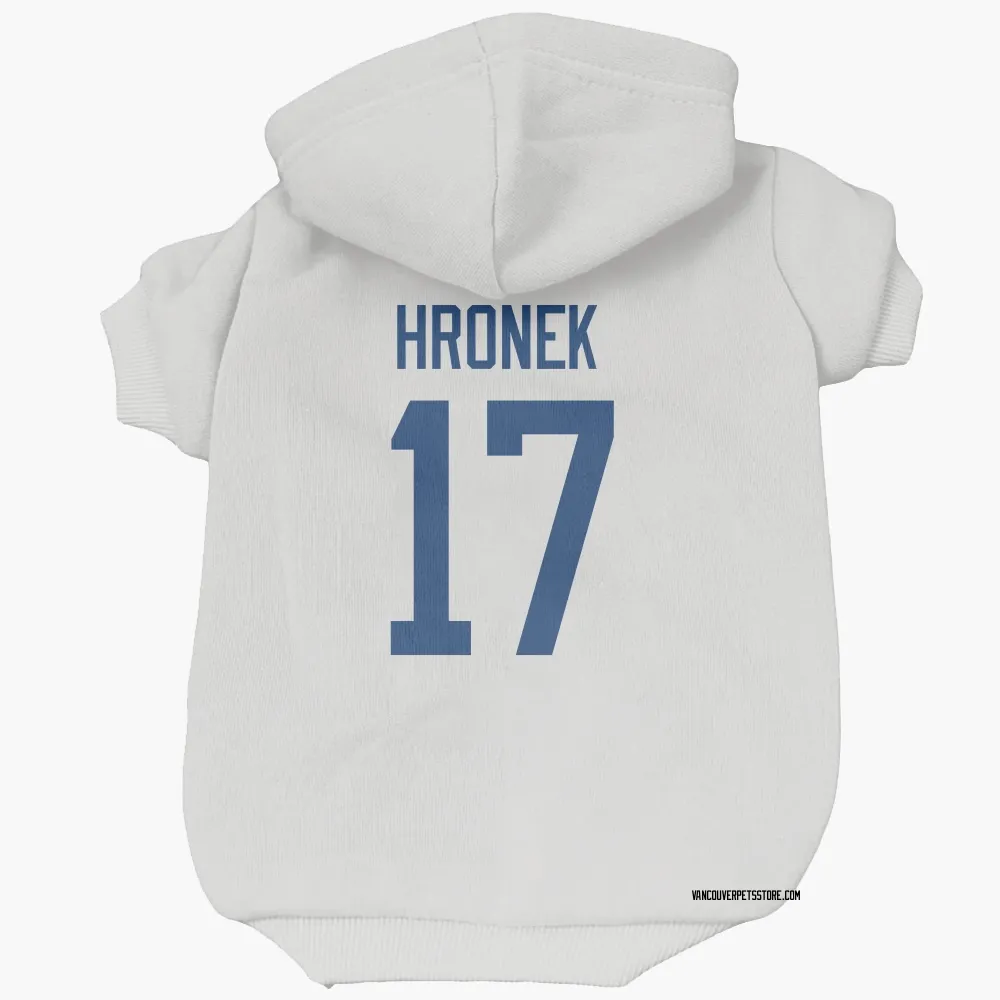 Vancouver Canucks Filip Hronek White Pet Hoodie for Dog & Cat