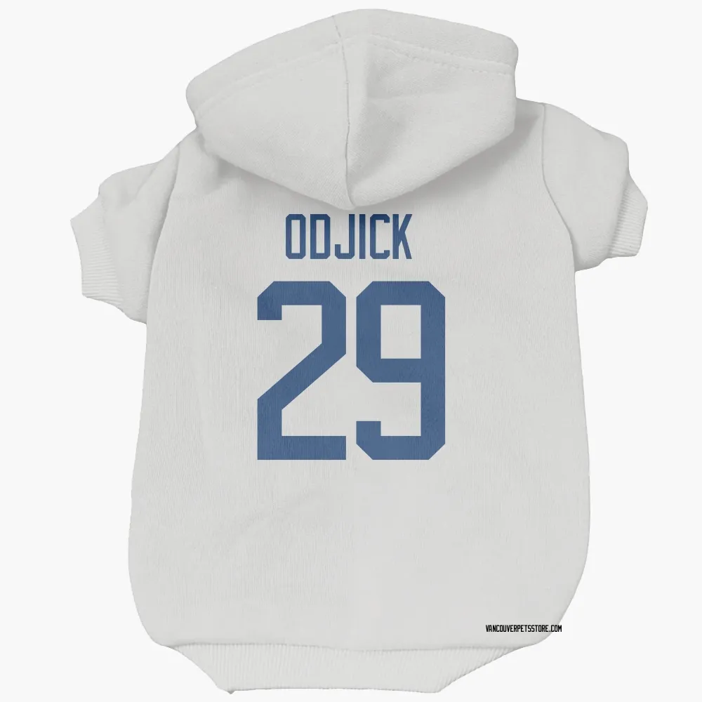 Vancouver Canucks Gino Odjick White Pet Hoodie for Dog & Cat