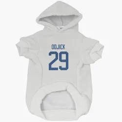 Vancouver Canucks Gino Odjick White Pet Hoodie for Dog & Cat