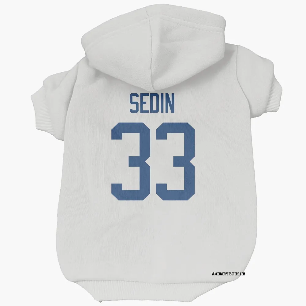 Vancouver Canucks Henrik Sedin White Pet Hoodie for Dog & Cat