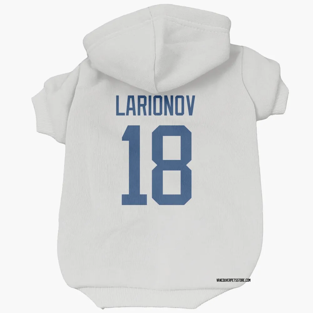 Vancouver Canucks Igor Larionov White Pet Hoodie for Dog & Cat