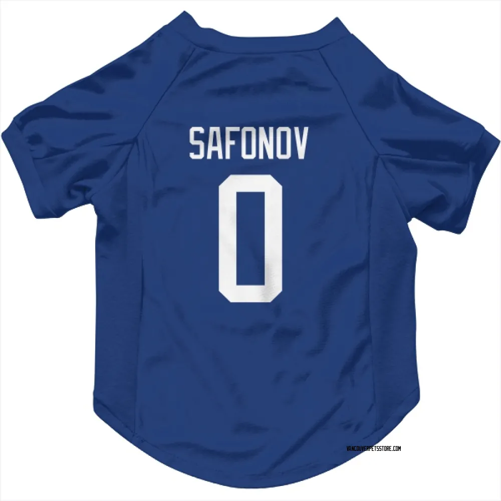 Vancouver Canucks Ilya Safonov Blue Pet Jersey for Dog & Cat