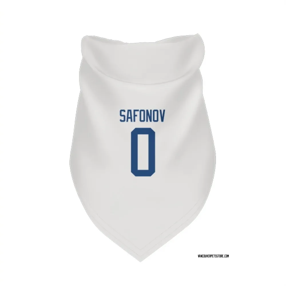 Vancouver Canucks Ilya Safonov White Pet Bandana for Dog & Cat