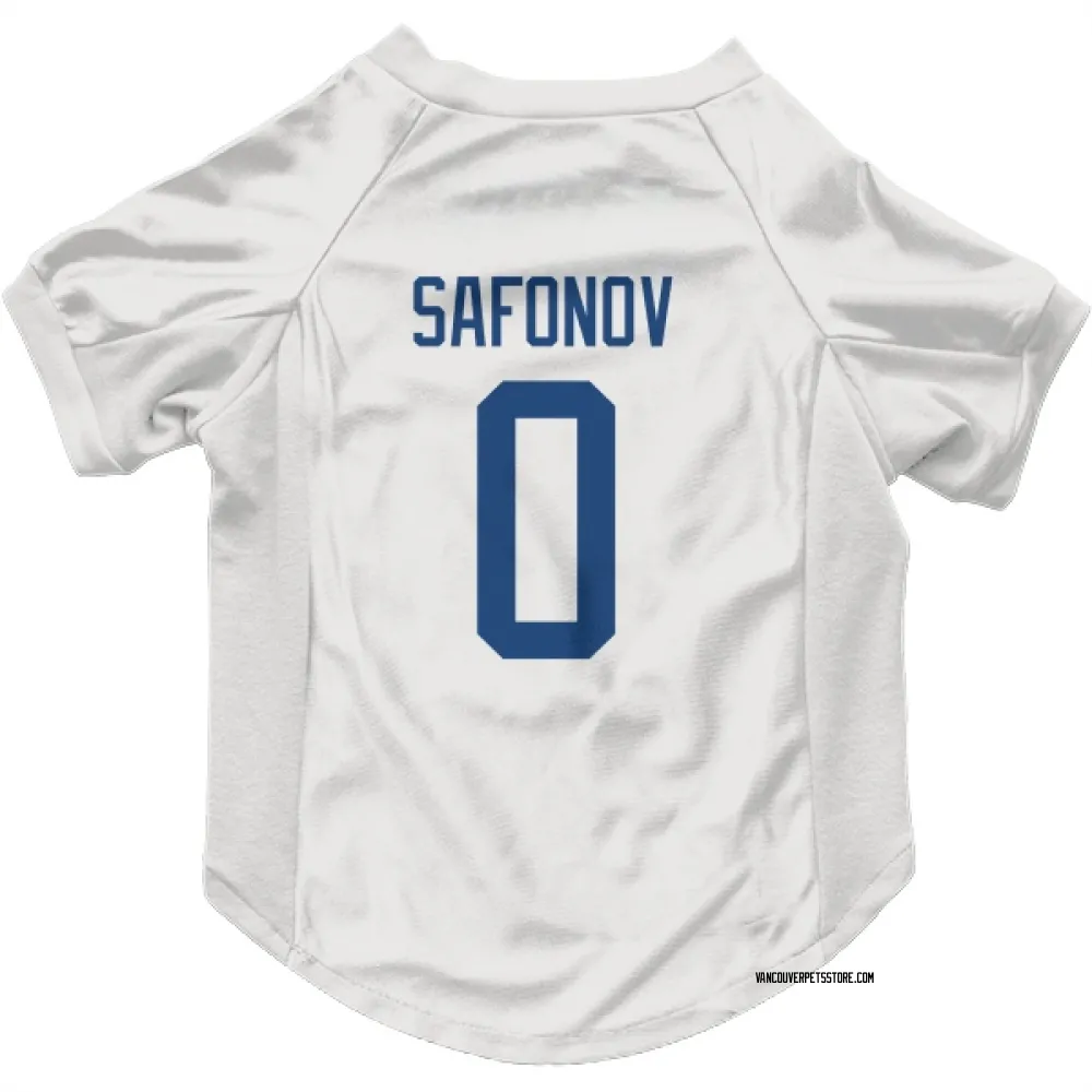 Vancouver Canucks Ilya Safonov White Pet Jersey for Dog & Cat