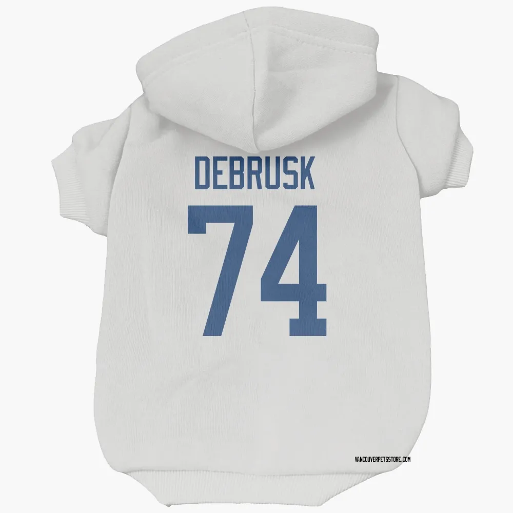 Vancouver Canucks Jake DeBrusk White Pet Hoodie for Dog & Cat