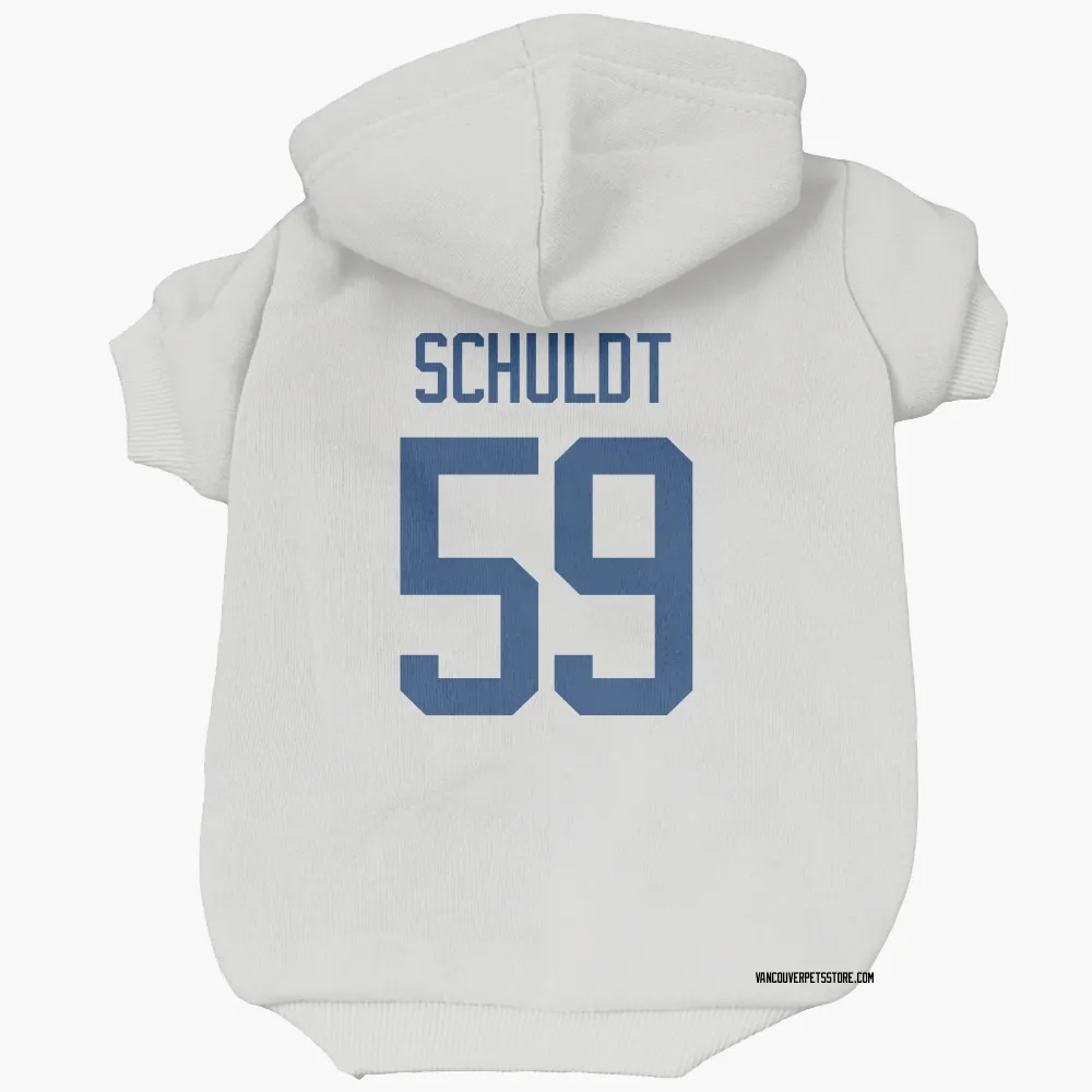 Vancouver Canucks Jimmy Schuldt White Pet Hoodie for Dog & Cat