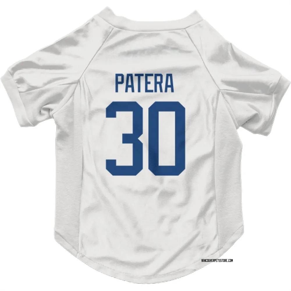 Vancouver Canucks Jiri Patera White Pet Jersey for Dog & Cat