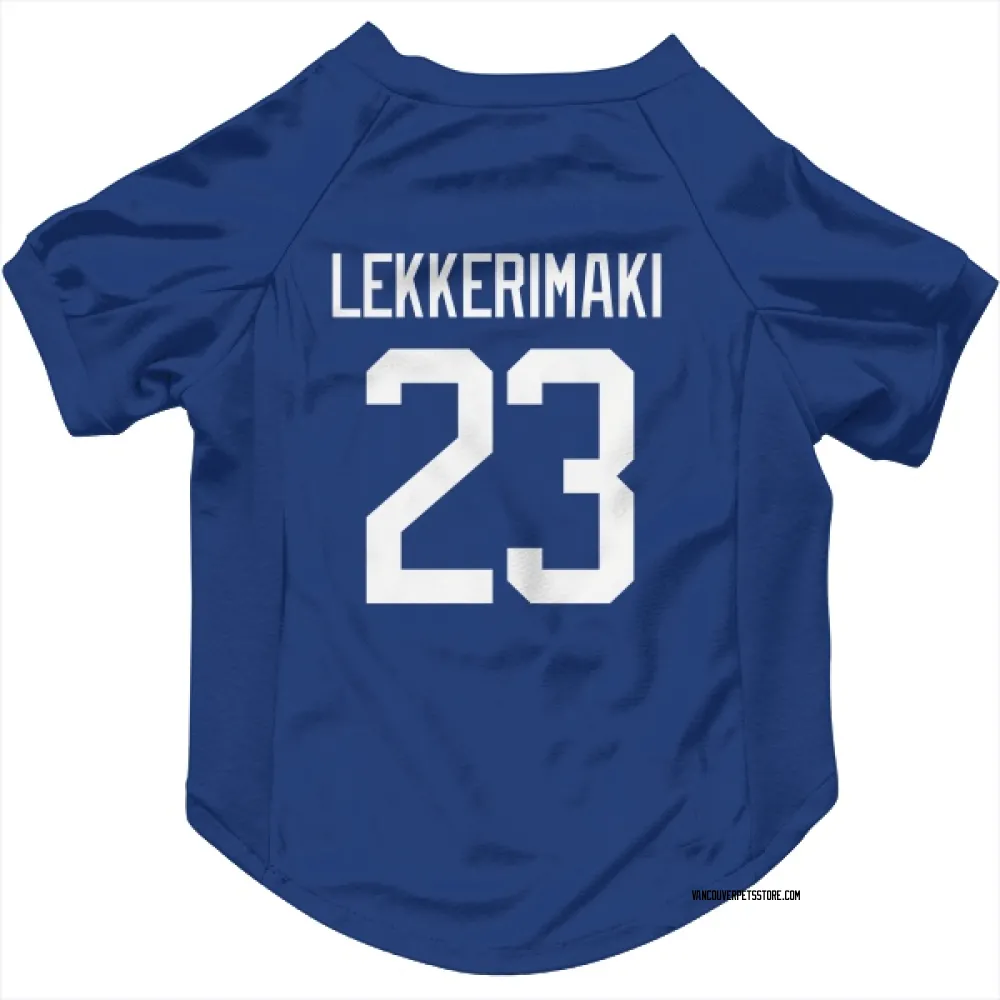 Vancouver Canucks Jonathan Lekkerimaki Blue Pet Jersey for Dog & Cat
