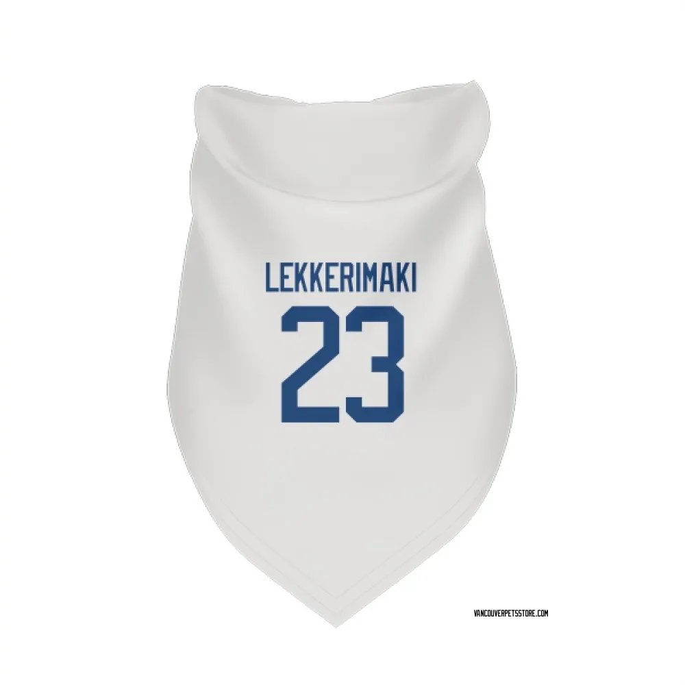 Vancouver Canucks Jonathan Lekkerimaki White Pet Bandana for Dog & Cat