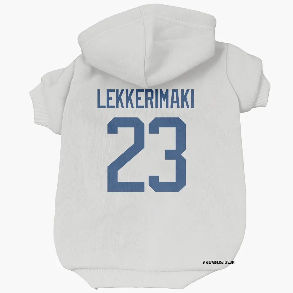Vancouver Canucks Jonathan Lekkerimaki White Pet Hoodie for Dog & Cat