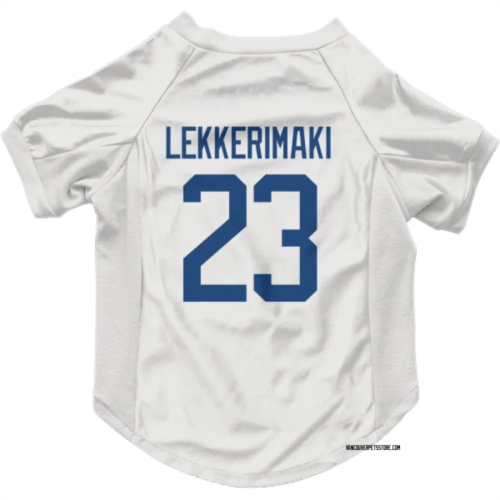 Vancouver Canucks Jonathan Lekkerimaki White Pet Jersey for Dog & Cat