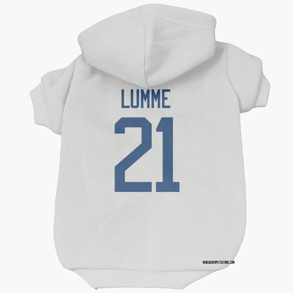 Vancouver Canucks Jyrki Lumme White Pet Hoodie for Dog & Cat