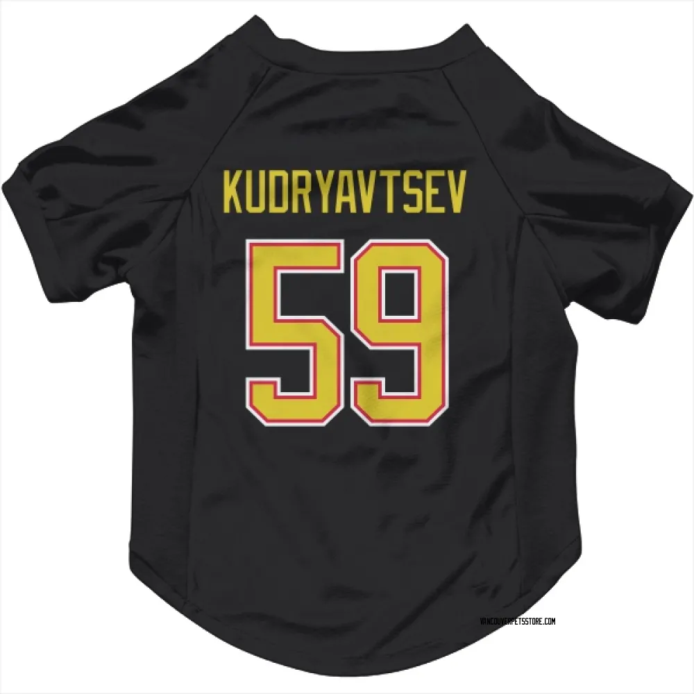 Vancouver Canucks Kirill Kudryavtsev Black Pet Jersey for Dog & Cat
