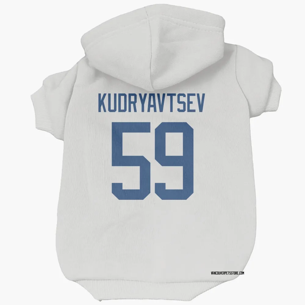 Vancouver Canucks Kirill Kudryavtsev White Pet Hoodie for Dog & Cat