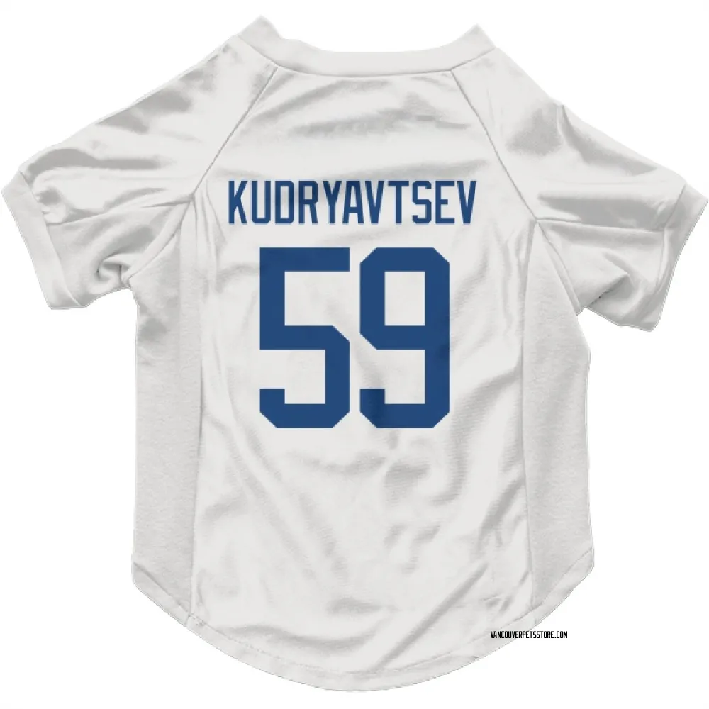 Vancouver Canucks Kirill Kudryavtsev White Pet Jersey for Dog & Cat