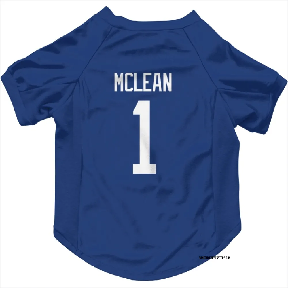 Vancouver Canucks Kirk Mclean Blue Pet Jersey for Dog & Cat