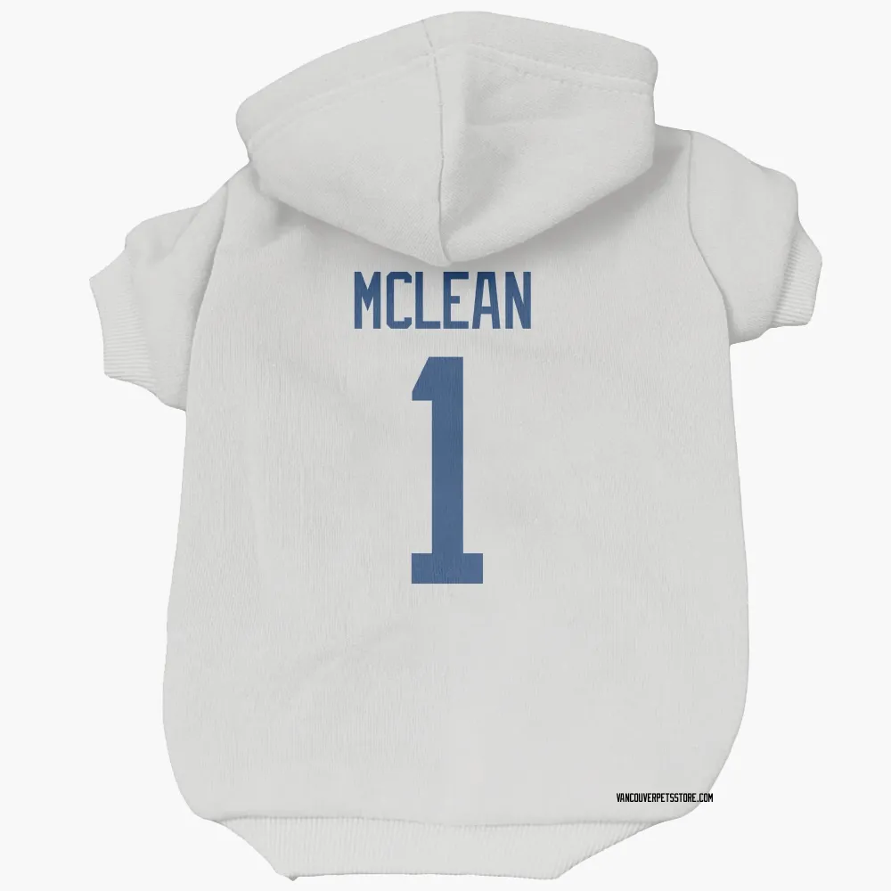 Vancouver Canucks Kirk Mclean White Pet Hoodie for Dog & Cat