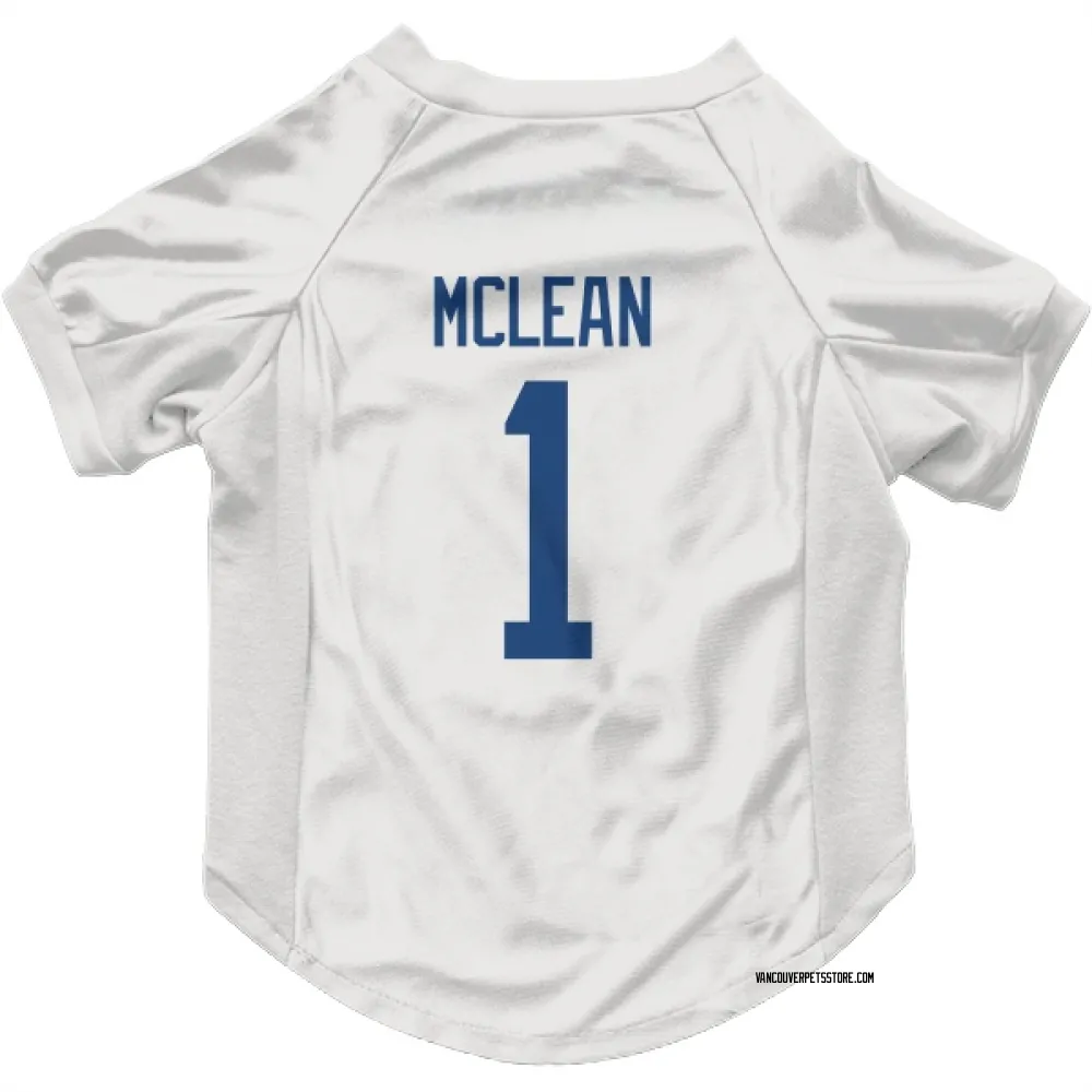 Vancouver Canucks Kirk Mclean White Pet Jersey for Dog & Cat