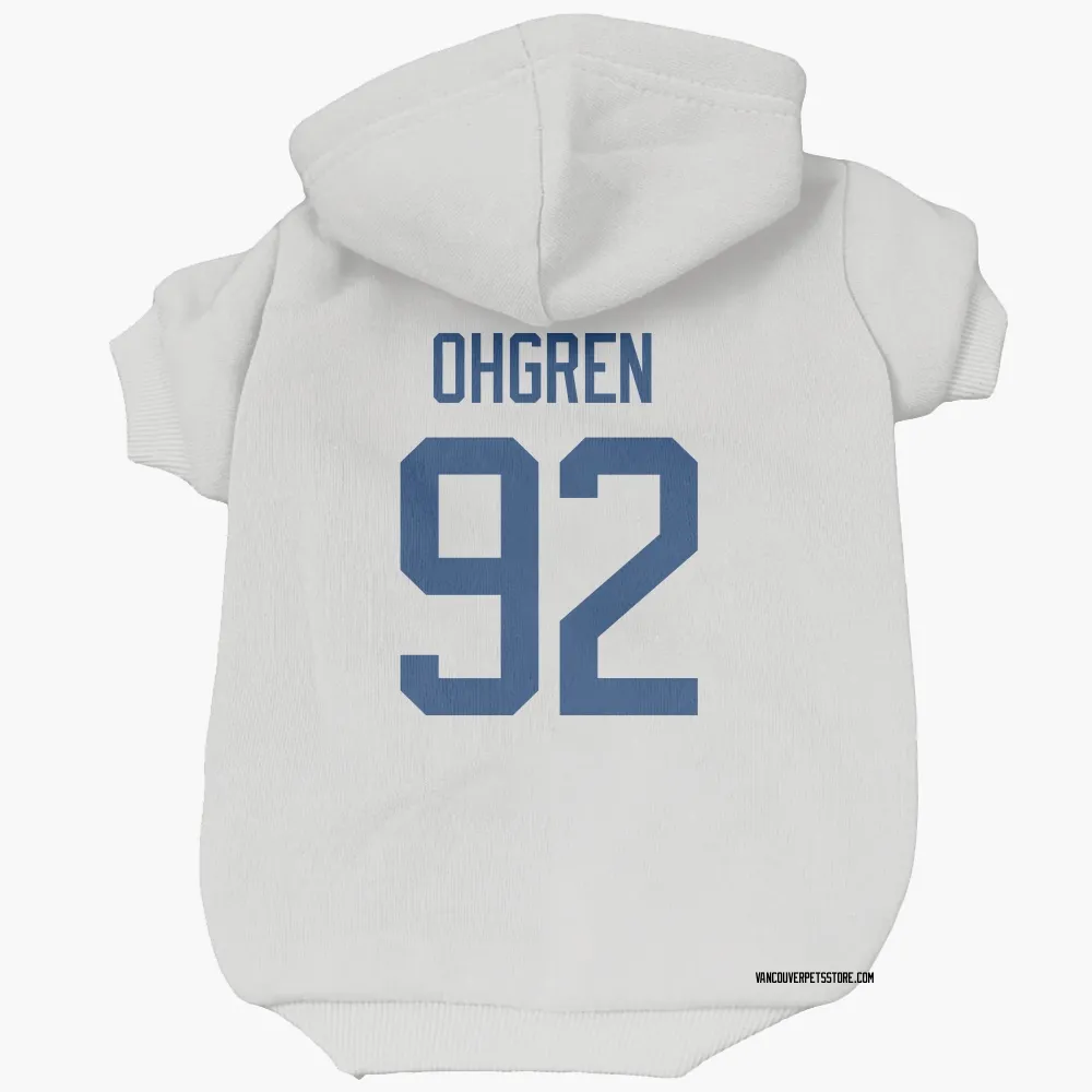 Vancouver Canucks Liam Ohgren White Pet Hoodie for Dog & Cat
