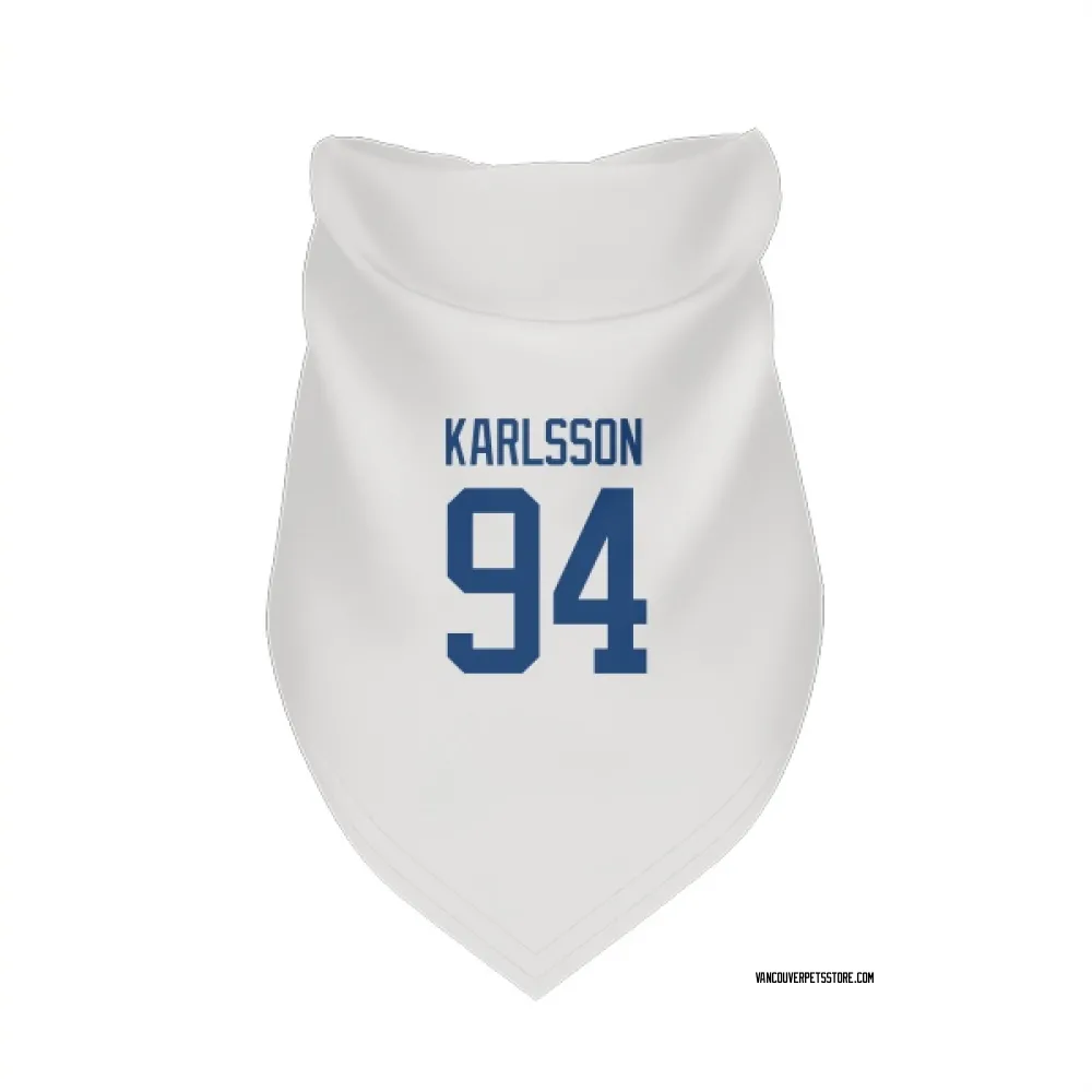 Vancouver Canucks Linus Karlsson White Pet Bandana for Dog & Cat