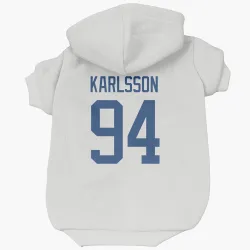 Vancouver Canucks Linus Karlsson White Pet Hoodie for Dog & Cat