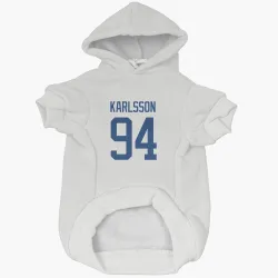 Vancouver Canucks Linus Karlsson White Pet Hoodie for Dog & Cat